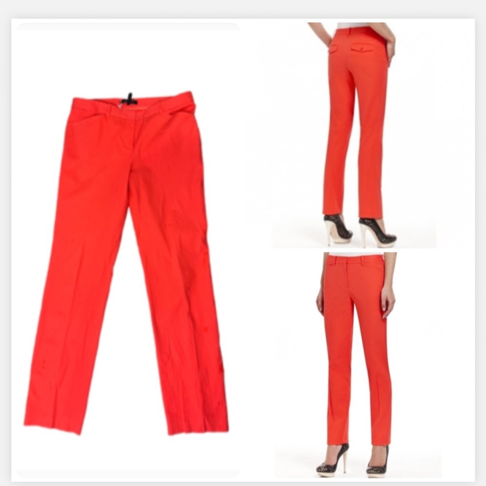BCBGMaxAzria Monica Festival Ready Orange Straight Leg Pants - Picture 1 of 11